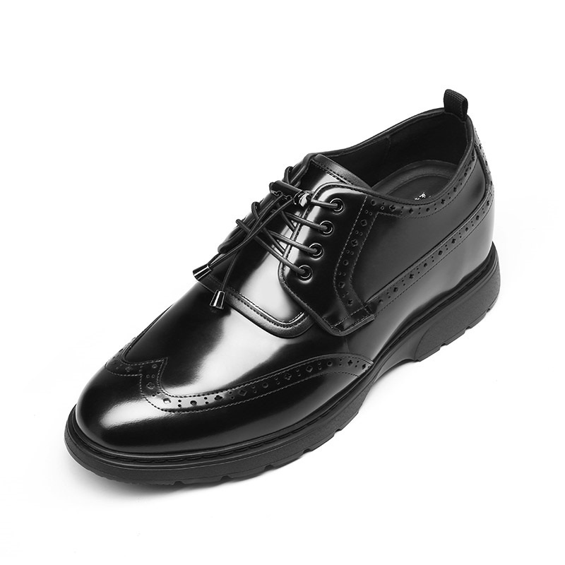 男士内增高鞋 商务休闲 内增高7CM 黑色 商品货号：H2C186D0011D【何金昌】