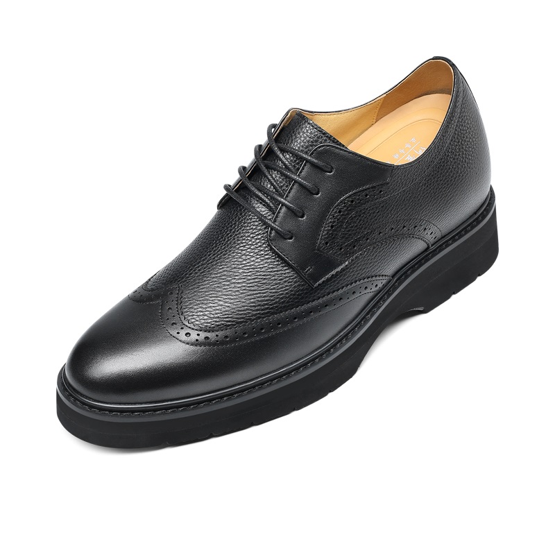 男士内增高鞋 正装鞋 内增高8CM 黑色 商品货号：C2D105D0071D【何金昌】