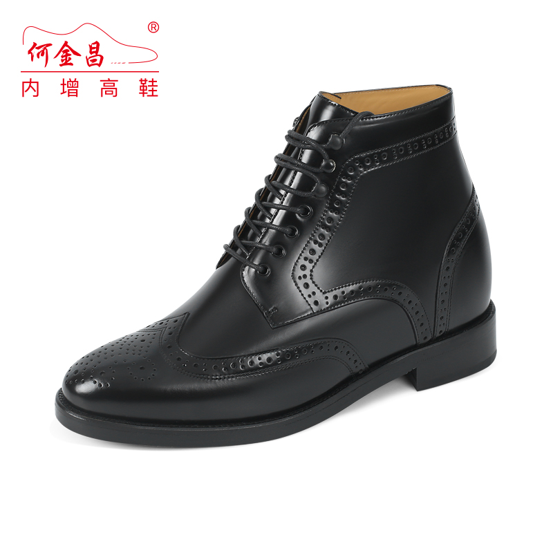  精品定制鞋 内增高9CM 黑色 商品货号：C2D102B0042D【何金昌】