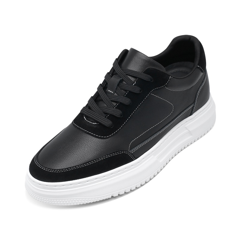 男士内增高鞋 日常休闲鞋 内增高6CM 黑色 商品货号：H3JC1012131【何金昌】