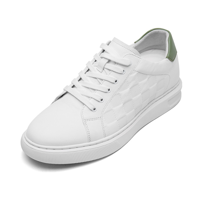 男士内增高鞋 日常休闲鞋 内增高7CM 白色 商品货号：H3C130B1411D【何金昌】